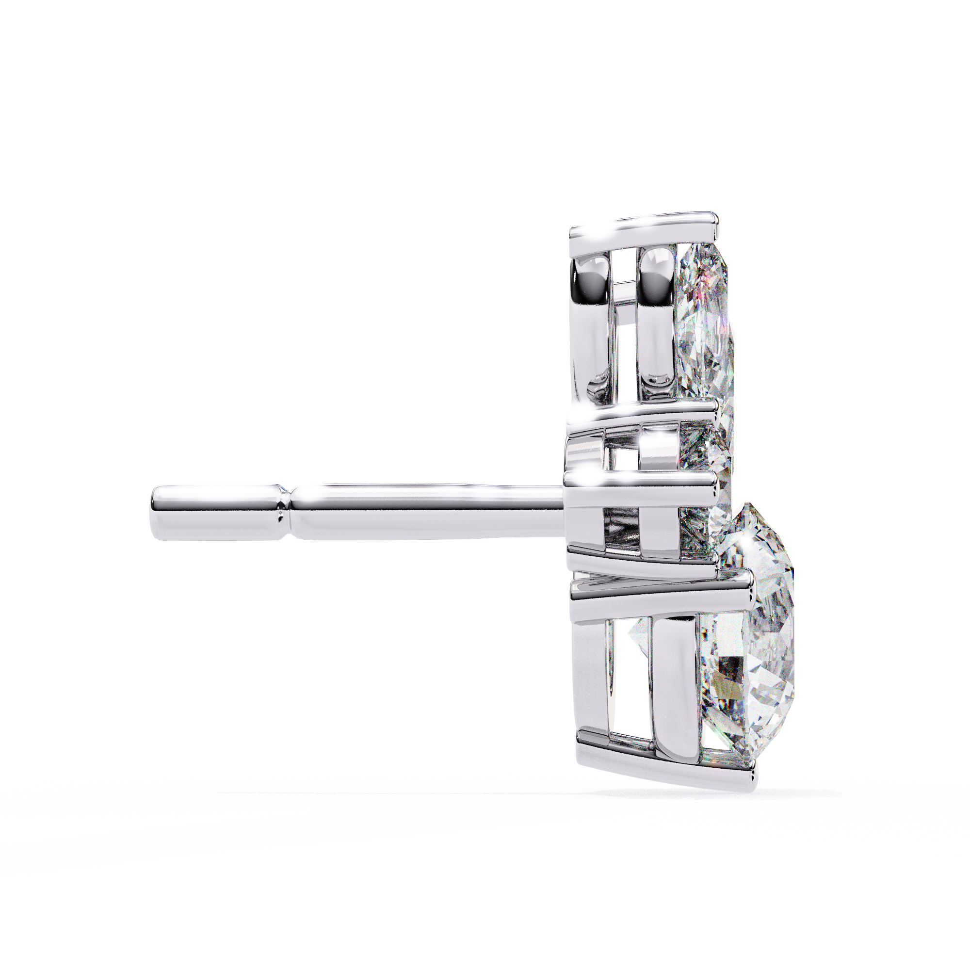 Cartouche Oval Halo Diamond Stud Earrings — 10k–18k Gold