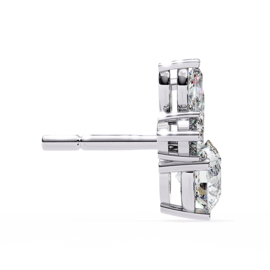 Cartouche Oval Halo Diamond Stud Earrings — 10k–18k Gold