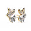 Cartouche Oval Halo Diamond Stud Earrings — 10k–18k Gold