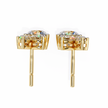 Cartouche Oval Halo Diamond Stud Earrings — 10k–18k Gold