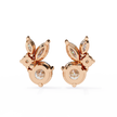 Cartouche Oval Halo Diamond Stud Earrings — 10k–18k Gold