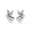 Cartouche Oval Halo Diamond Stud Earrings — 10k–18k Gold