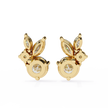 Cartouche Oval Halo Diamond Stud Earrings — 10k–18k Gold