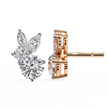 Cartouche Oval Halo Diamond Stud Earrings — 10k–18k Gold