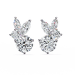 Cartouche Oval Halo Diamond Stud Earrings — 10k–18k Gold