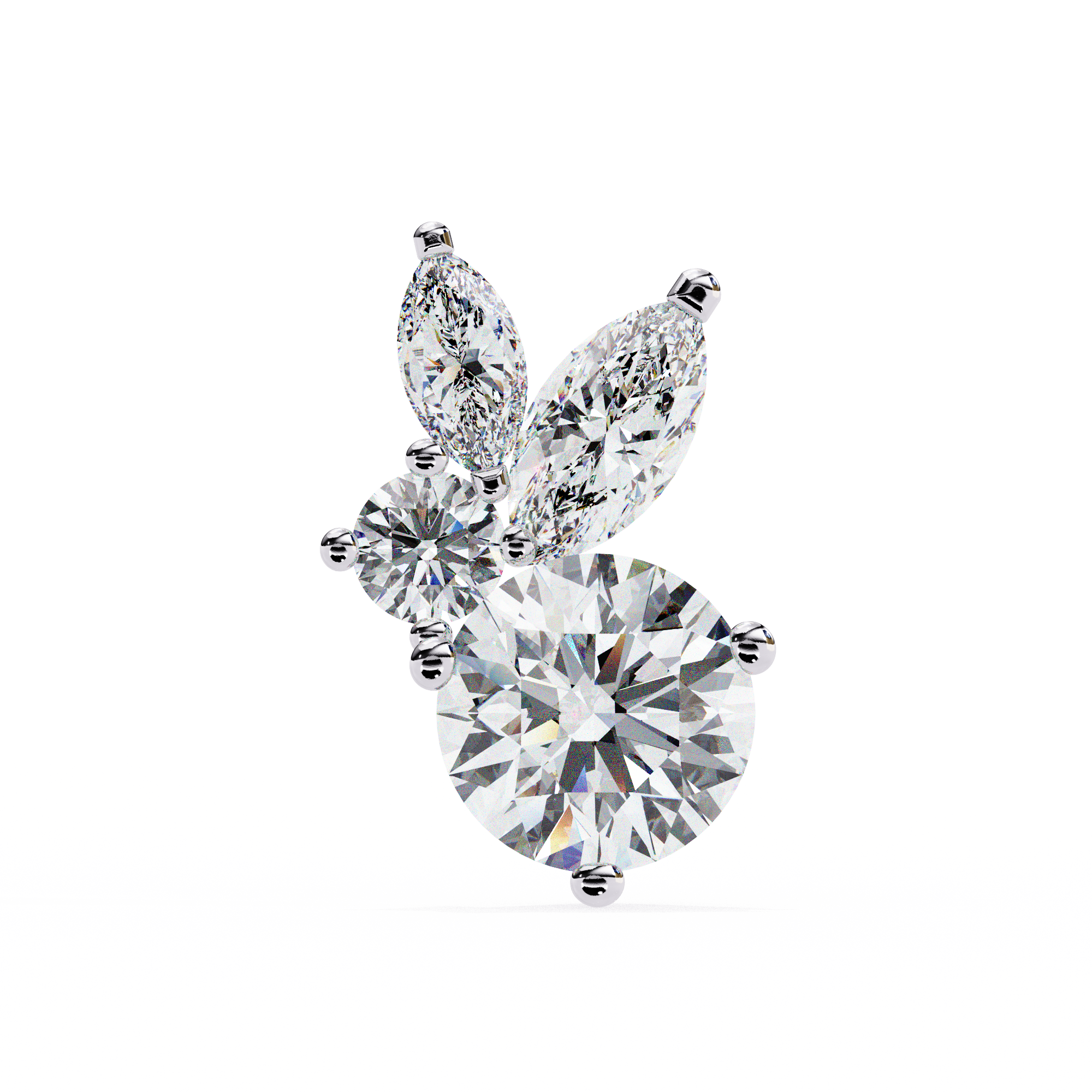 Cartouche Oval Halo Diamond Stud Earrings — 10k–18k Gold