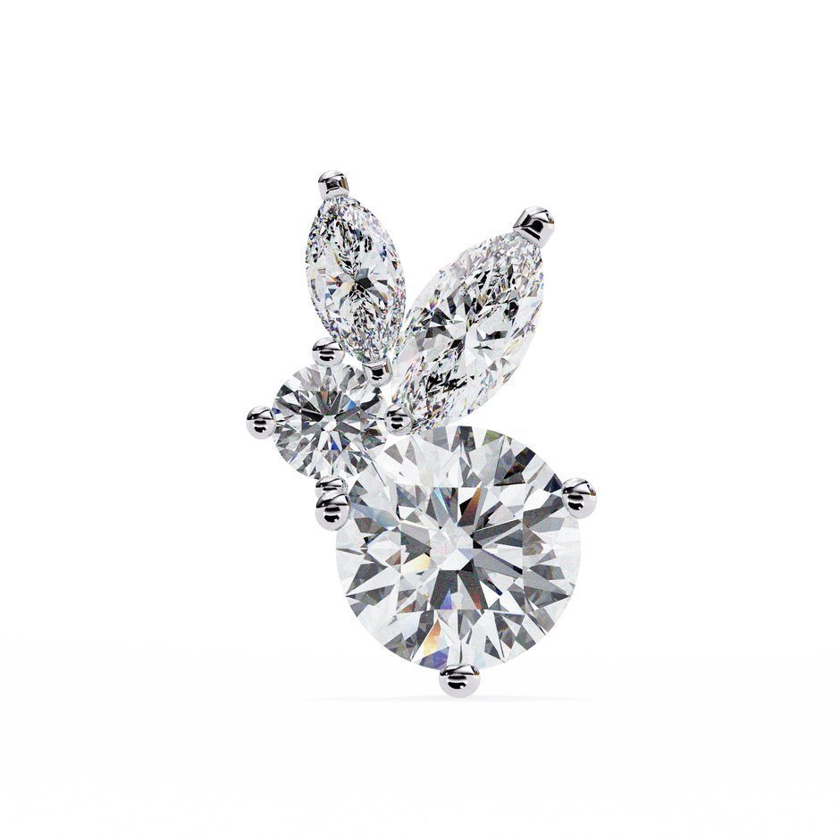 Cartouche Oval Halo Diamond Stud Earrings — 10k–18k Gold