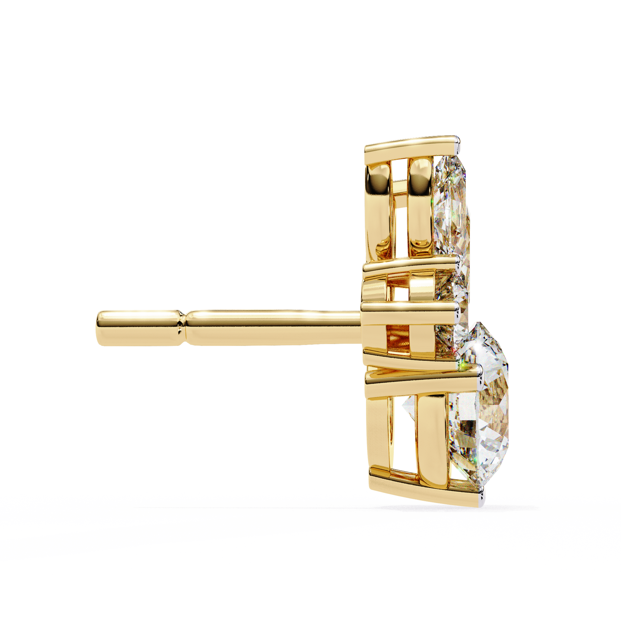 Cartouche Oval Halo Diamond Stud Earrings — 10k–18k Gold