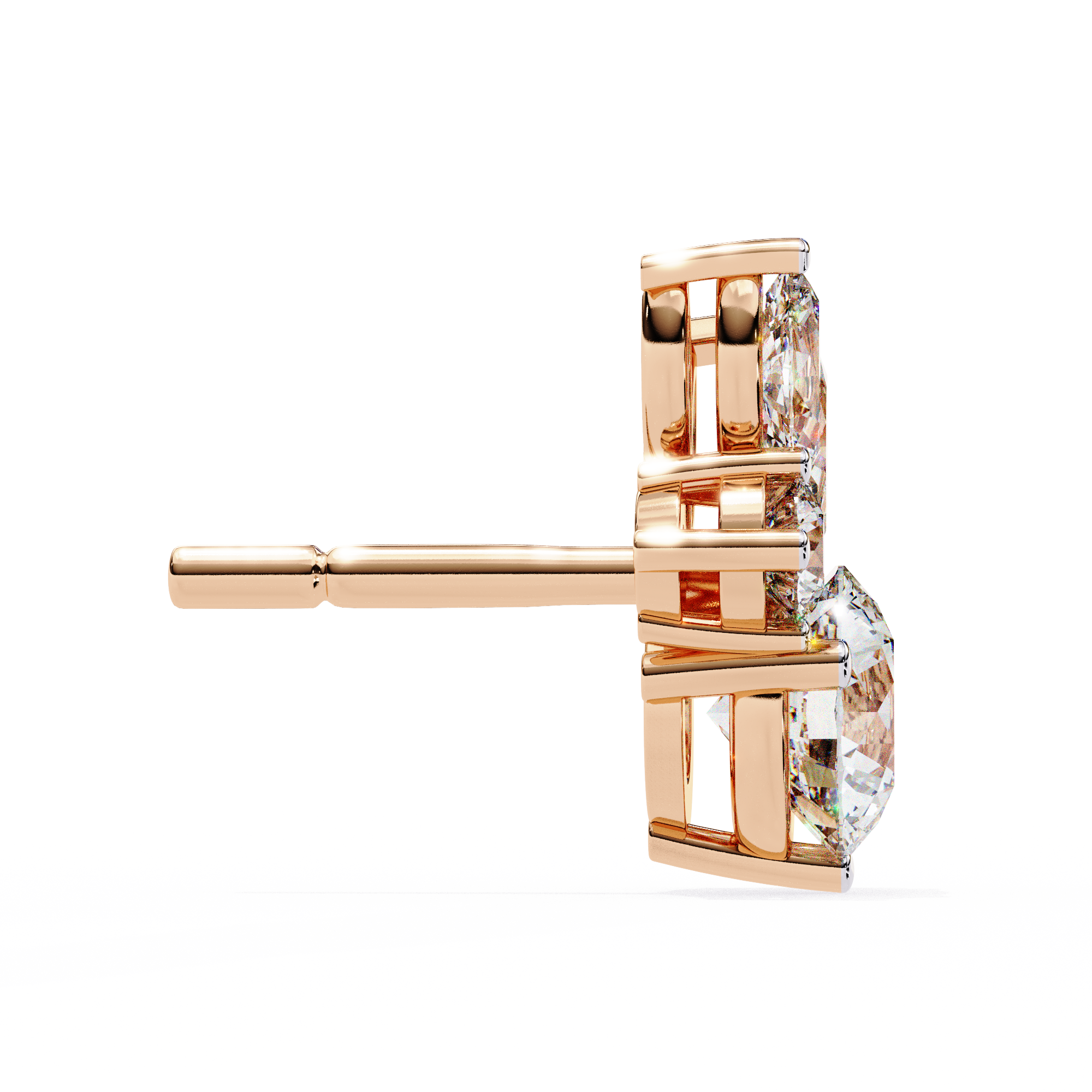 Cartouche Oval Halo Diamond Stud Earrings — 10k–18k Gold