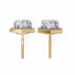 Royale Cushion Halo Diamond Stud Earrings — 10k–18k Gold