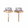 Royale Cushion Halo Diamond Stud Earrings — 10k–18k Gold