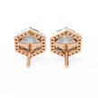 Royale Cushion Halo Diamond Stud Earrings — 10k–18k Gold