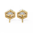 Royale Cushion Halo Diamond Stud Earrings — 10k–18k Gold