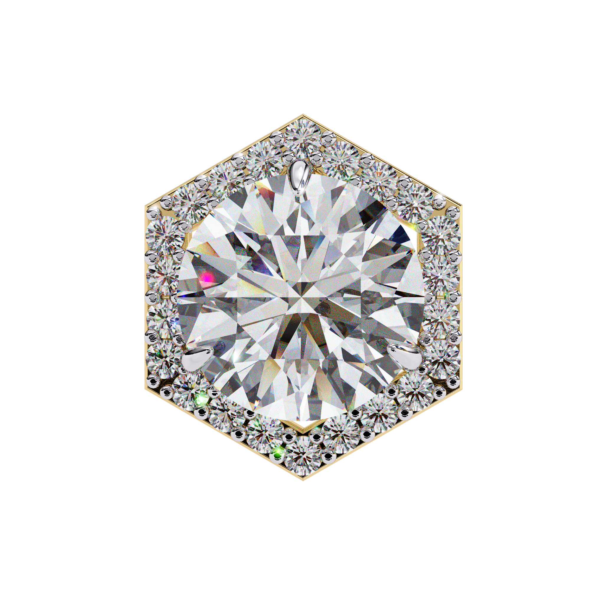 Royale Cushion Halo Diamond Stud Earrings — 10k–18k Gold