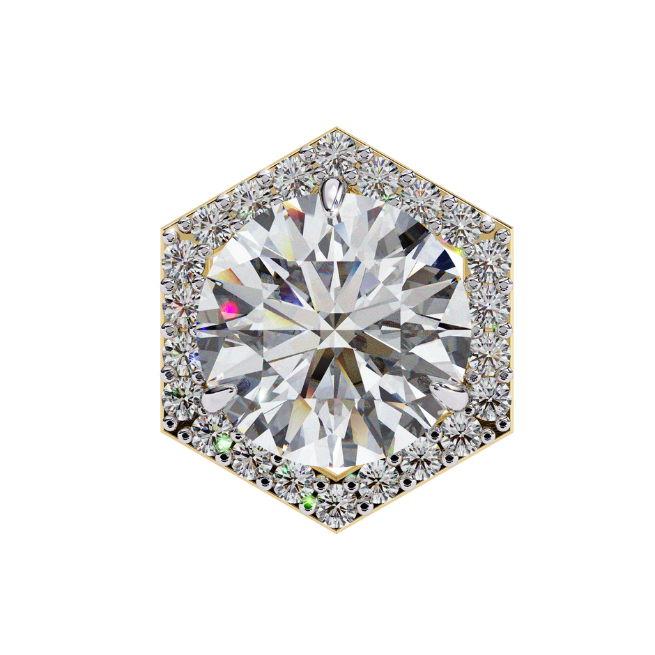 Royale Cushion Halo Diamond Stud Earrings — 10k–18k Gold