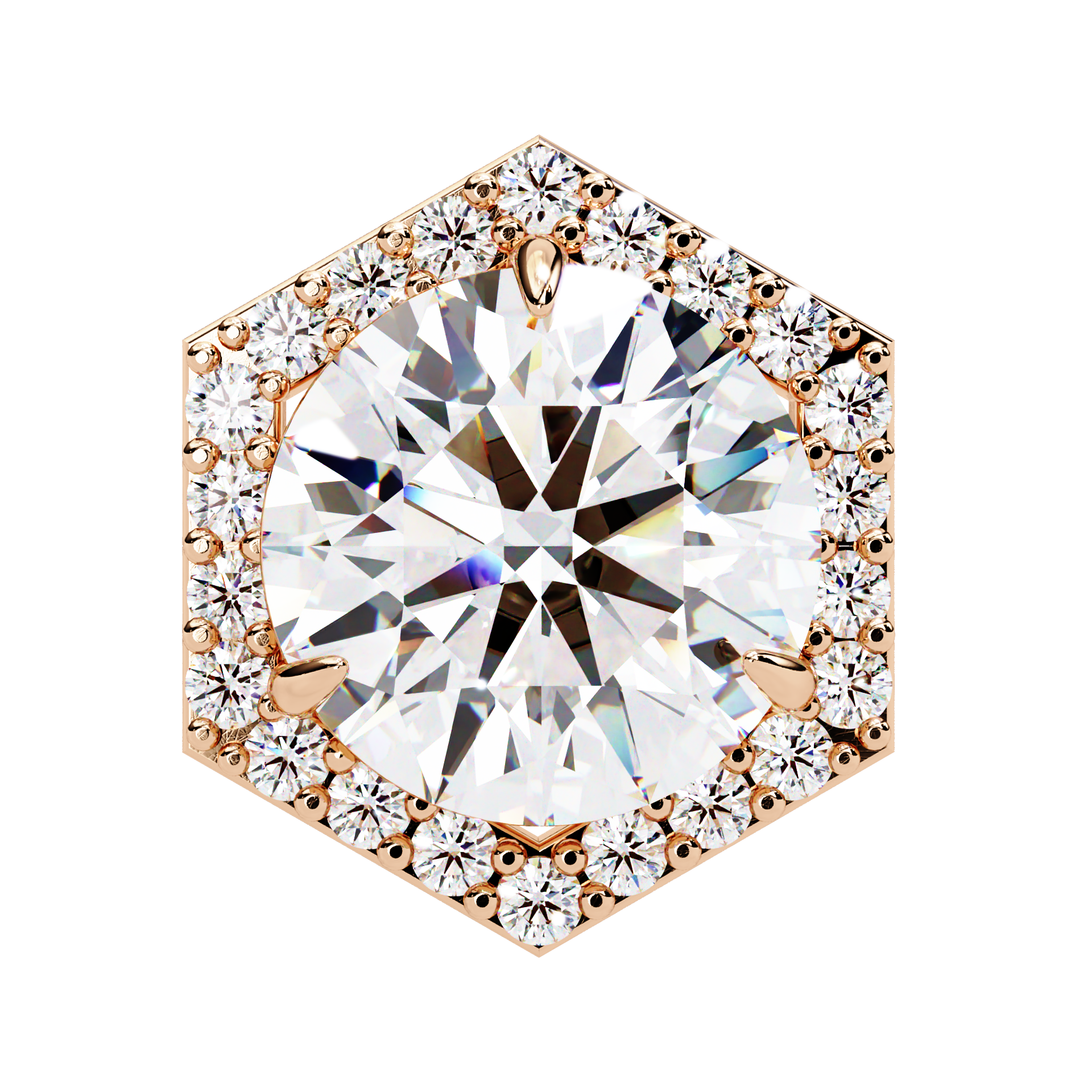 Royale Cushion Halo Diamond Stud Earrings — 10k–18k Gold