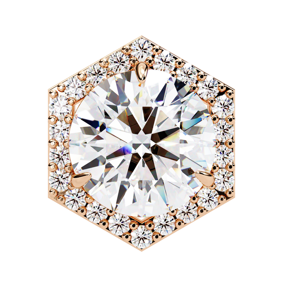 Royale Cushion Halo Diamond Stud Earrings — 10k–18k Gold