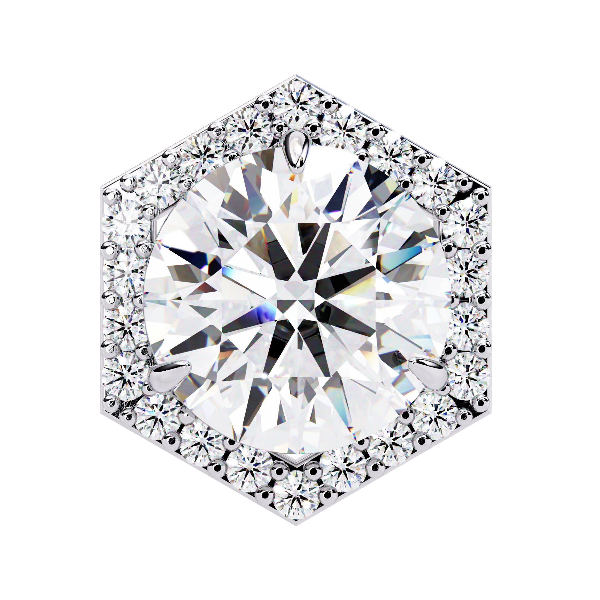 Royale Cushion Halo Diamond Stud Earrings — 10k–18k Gold