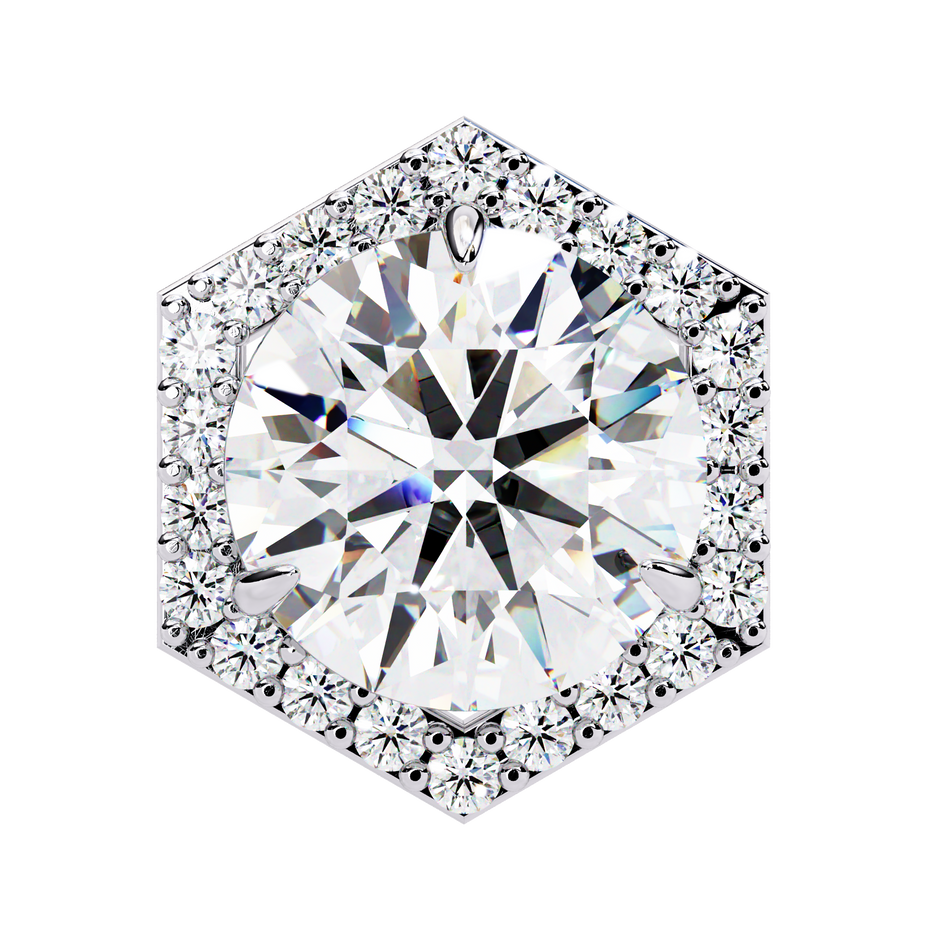 Royale Cushion Halo Diamond Stud Earrings — 10k–18k Gold