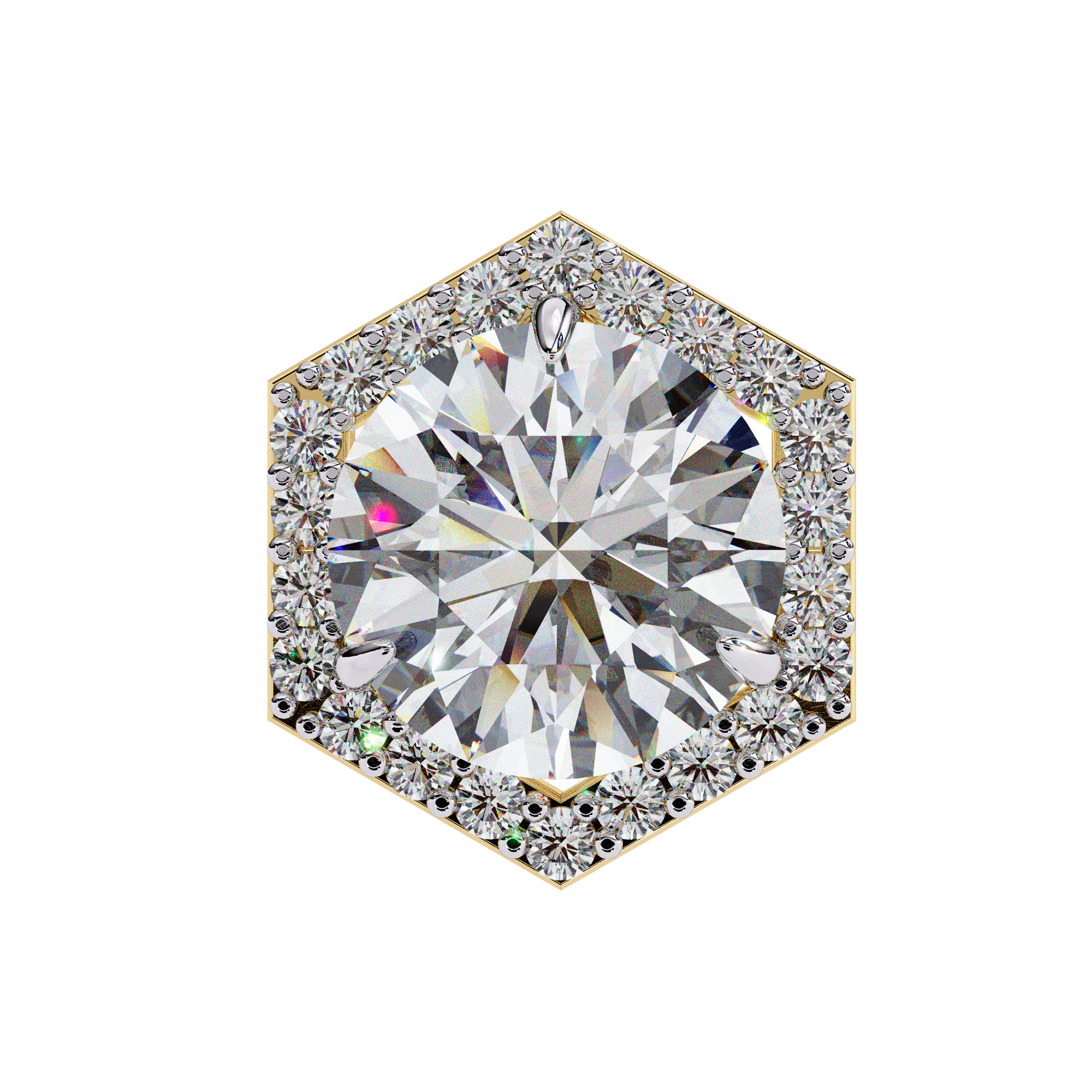 Royale Cushion Halo Diamond Stud Earrings — 10k–18k Gold