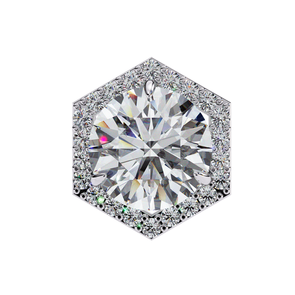 Royale Cushion Halo Diamond Stud Earrings — 10k–18k Gold