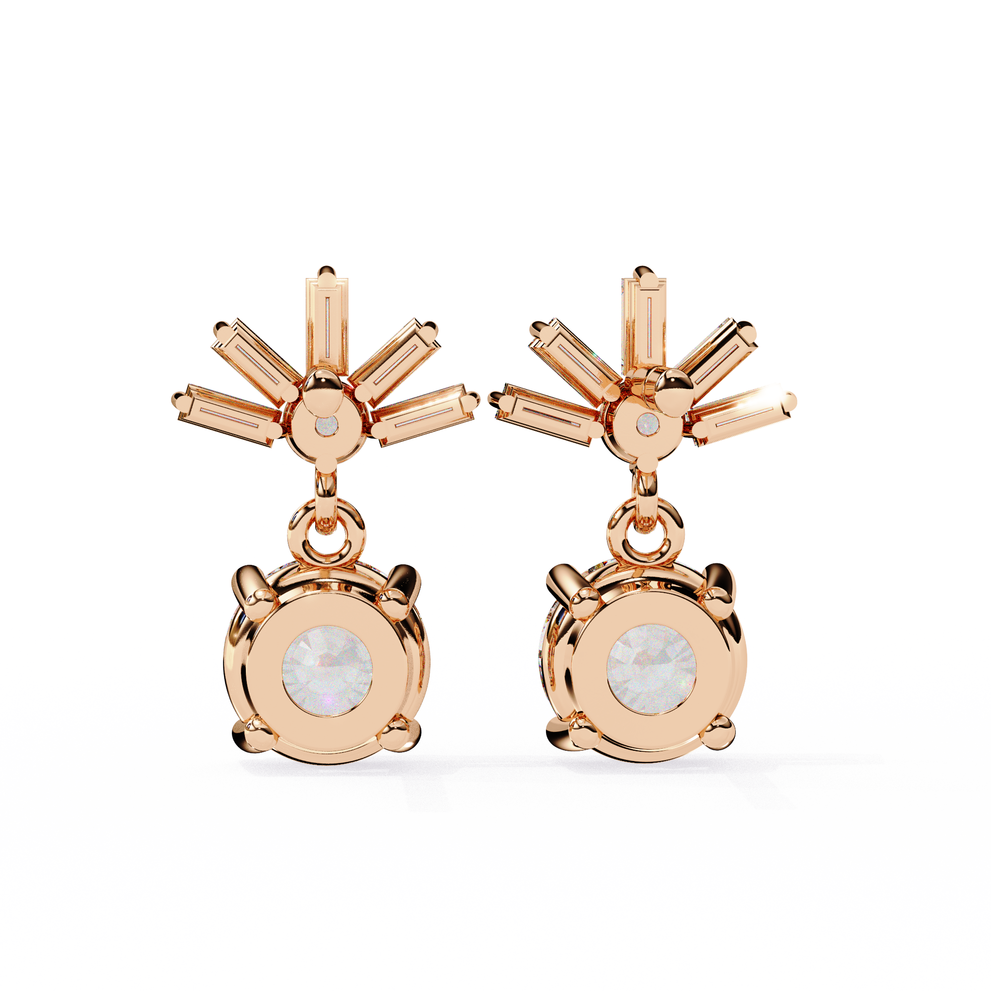 Éternel Pavé Round Diamond Stud Earrings — 10k–18k Gold