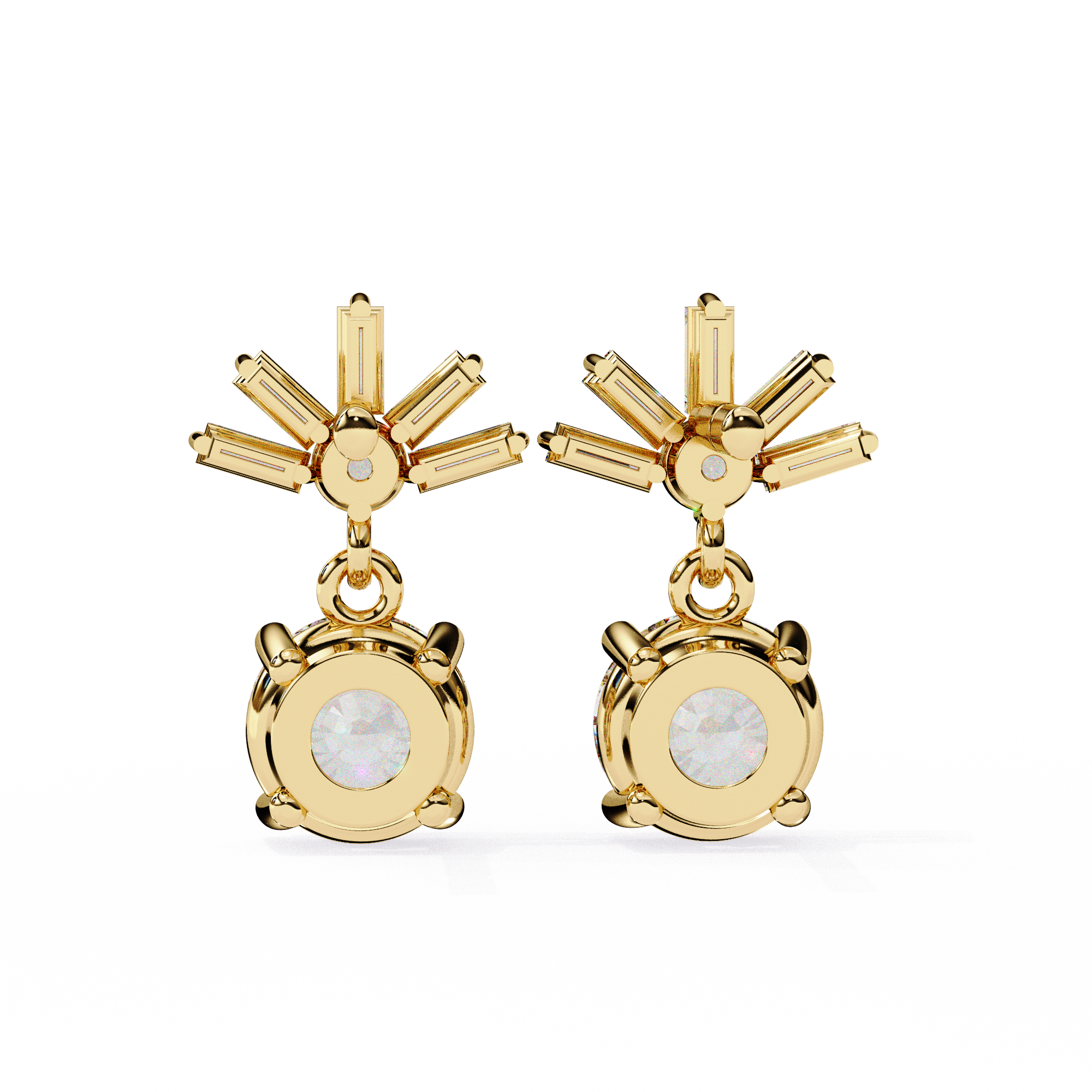 Éternel Pavé Round Diamond Stud Earrings — 10k–18k Gold