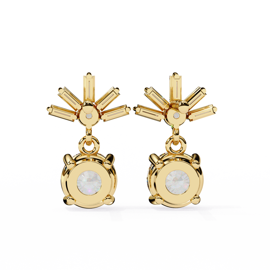 Éternel Pavé Round Diamond Stud Earrings — 10k–18k Gold