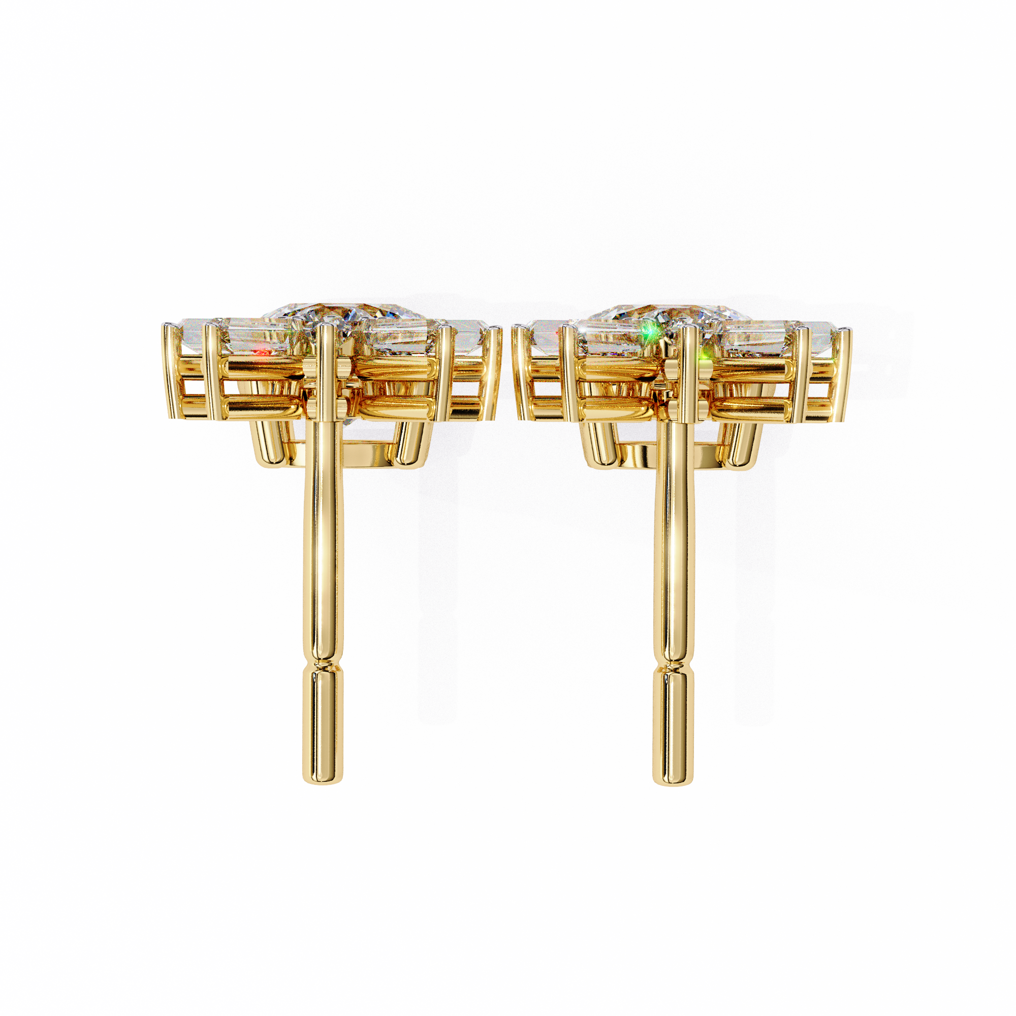 Éternel Pavé Round Diamond Stud Earrings — 10k–18k Gold