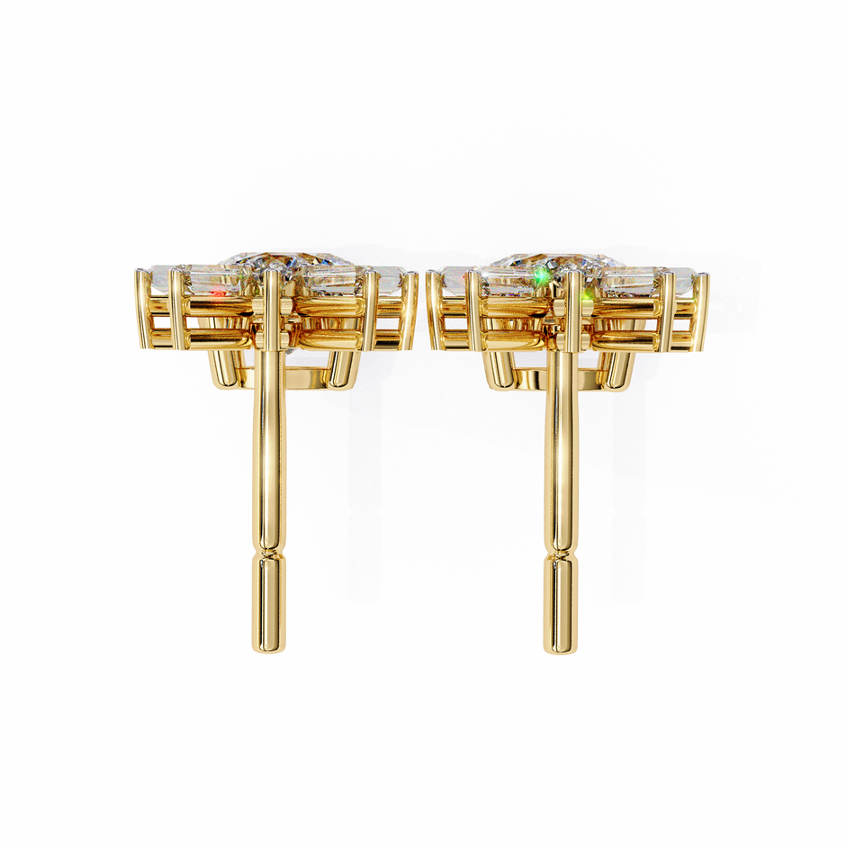 Éternel Pavé Round Diamond Stud Earrings — 10k–18k Gold