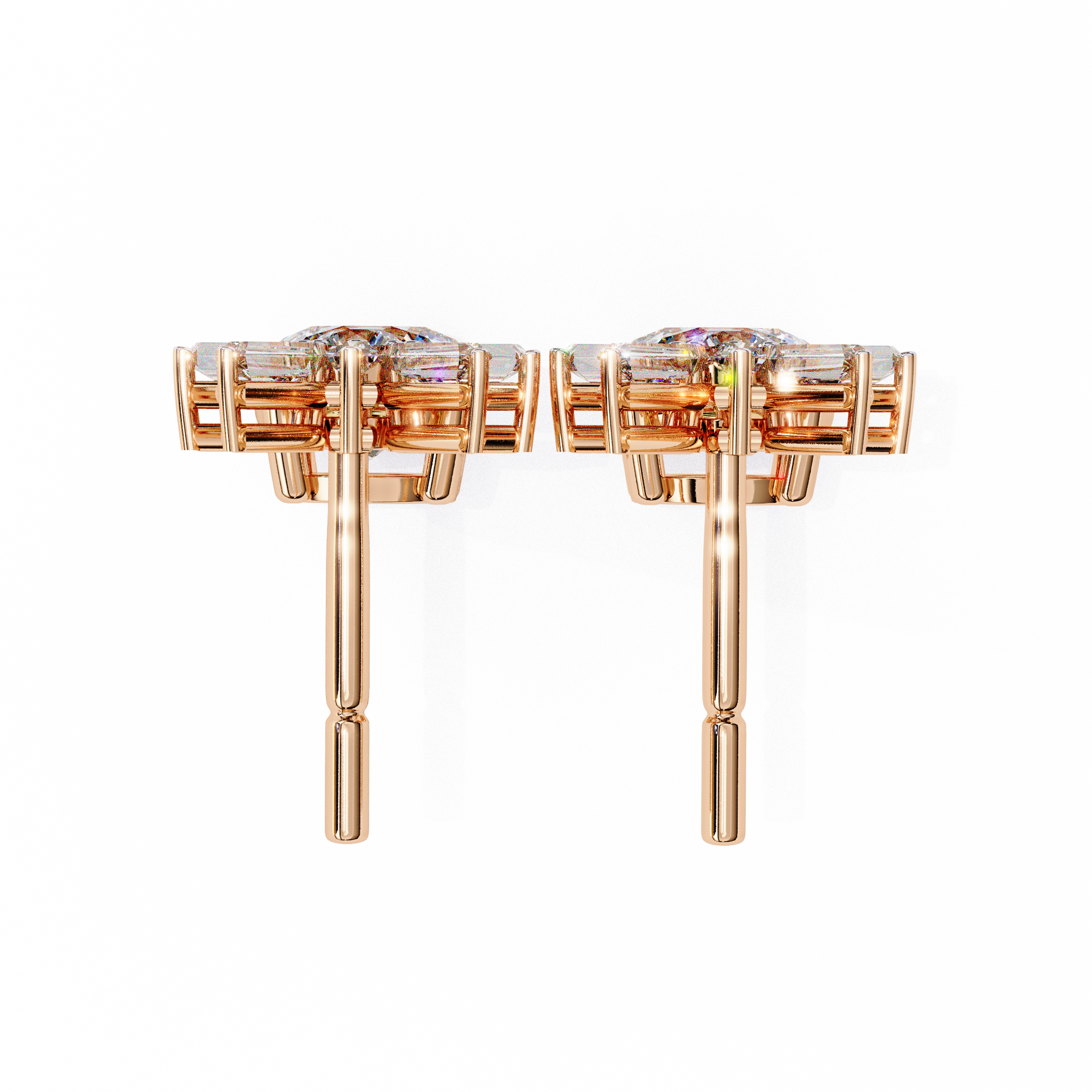 Éternel Pavé Round Diamond Stud Earrings — 10k–18k Gold