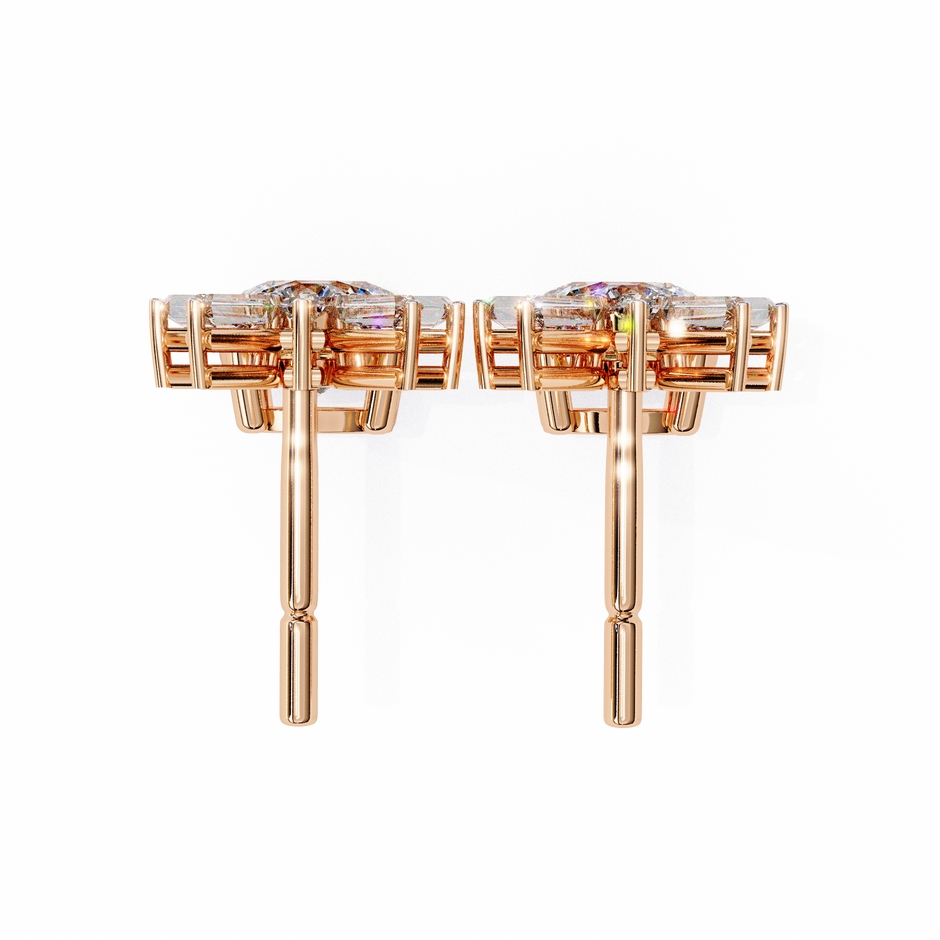 Éternel Pavé Round Diamond Stud Earrings — 10k–18k Gold