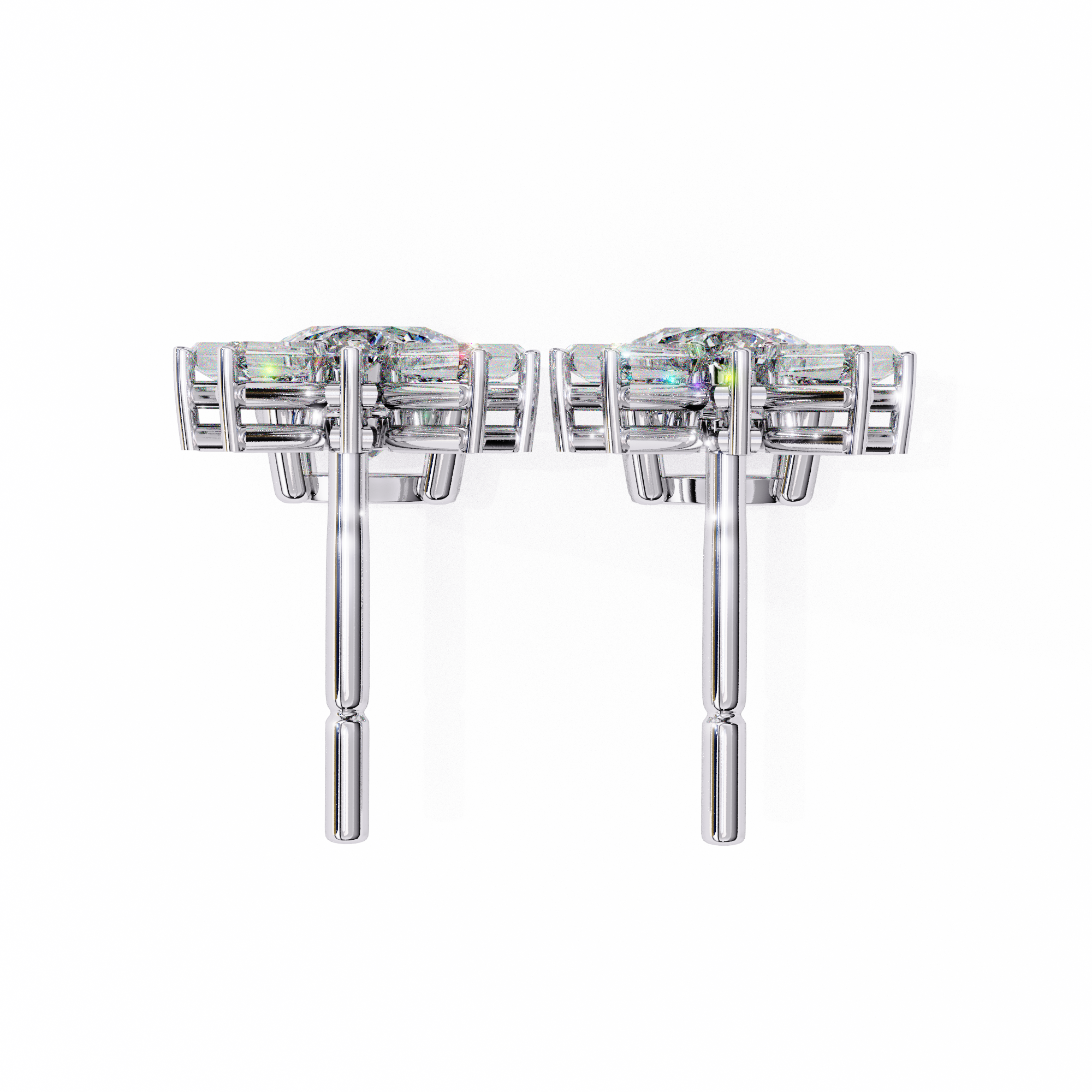 Éternel Pavé Round Diamond Stud Earrings — 10k–18k Gold