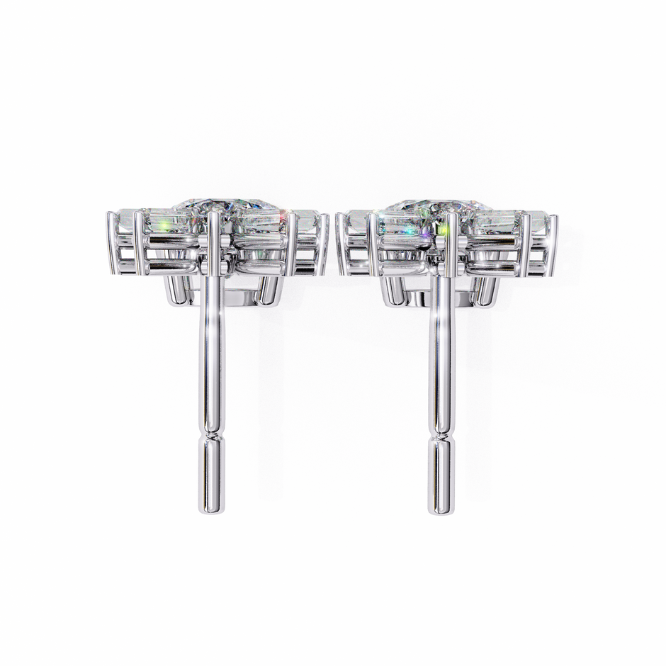 Éternel Pavé Round Diamond Stud Earrings — 10k–18k Gold