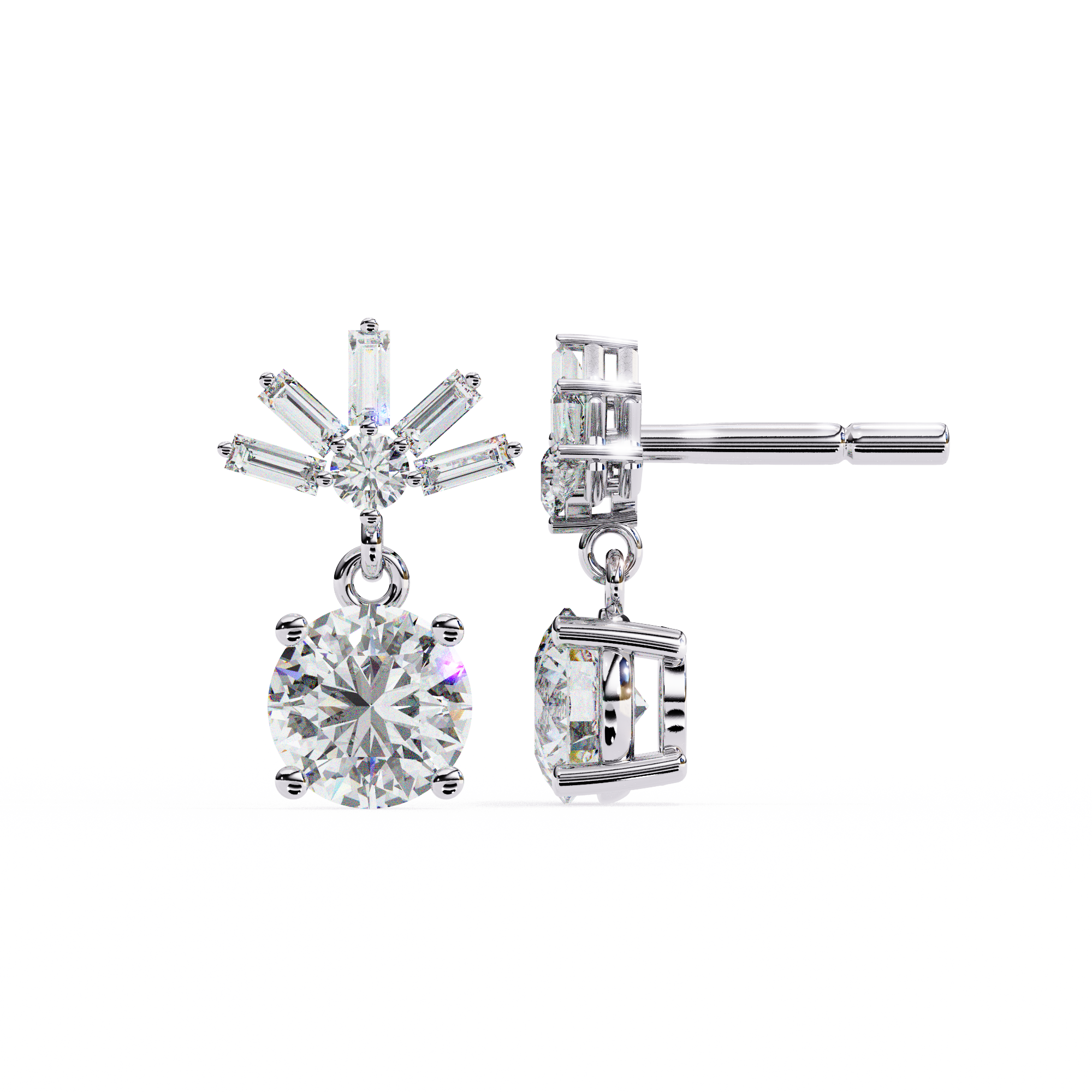 Éternel Pavé Round Diamond Stud Earrings — 10k–18k Gold