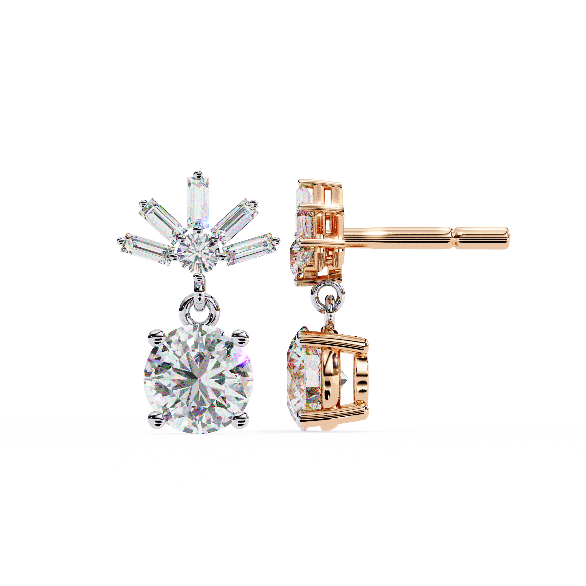 Éternel Pavé Round Diamond Stud Earrings — 10k–18k Gold