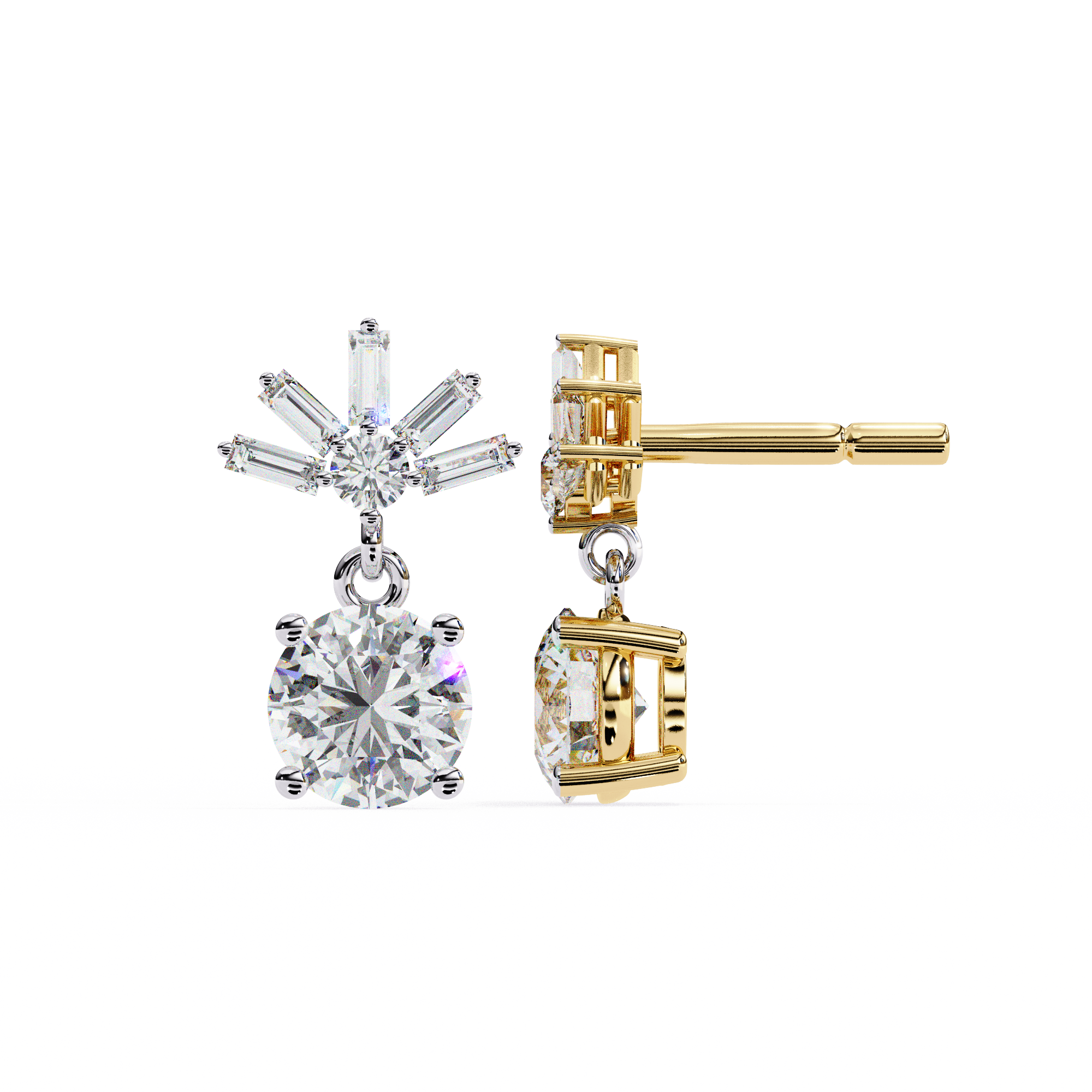 Éternel Pavé Round Diamond Stud Earrings — 10k–18k Gold