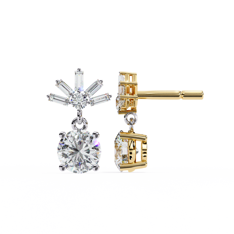 Éternel Pavé Round Diamond Stud Earrings — 10k–18k Gold