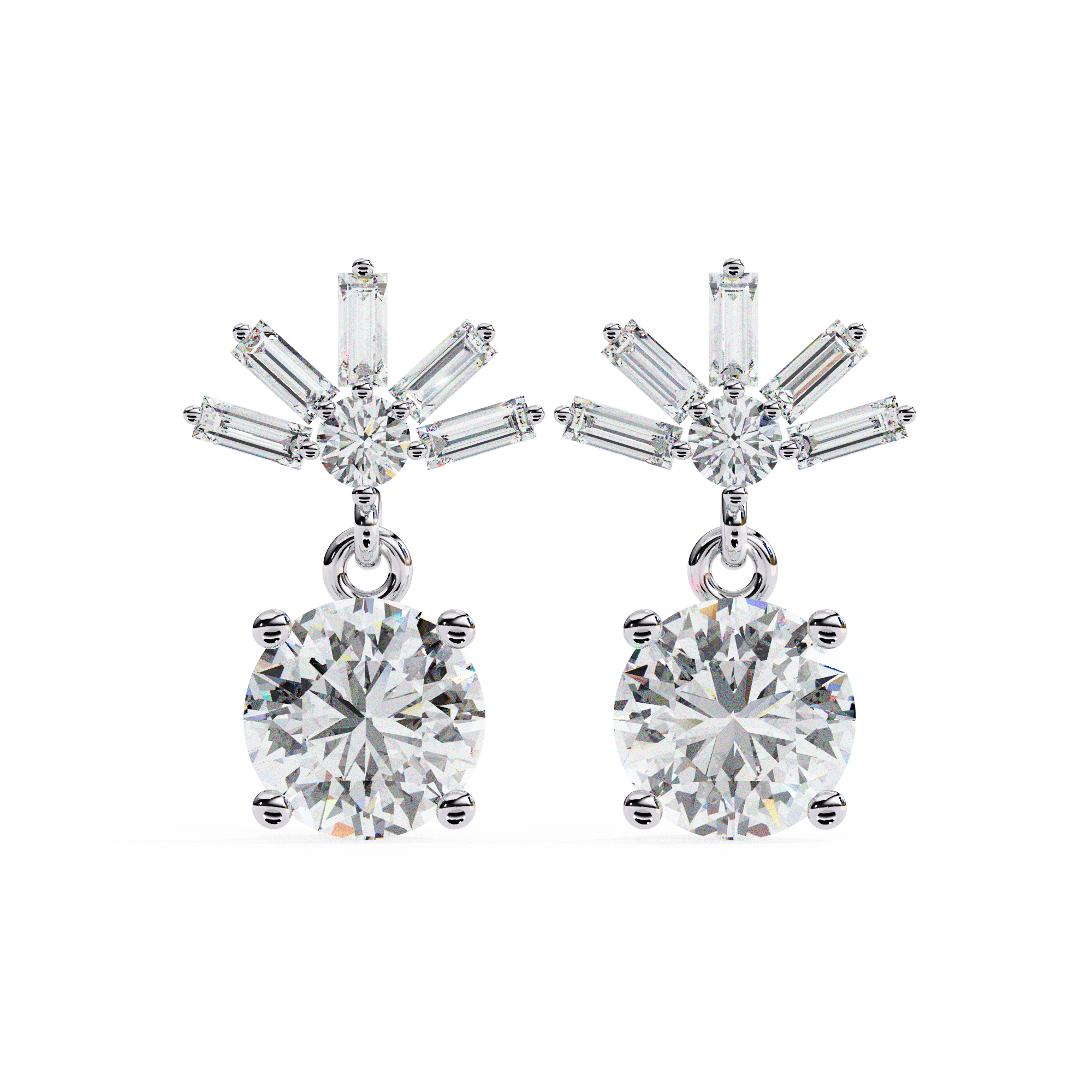 Éternel Pavé Round Diamond Stud Earrings — 10k–18k Gold