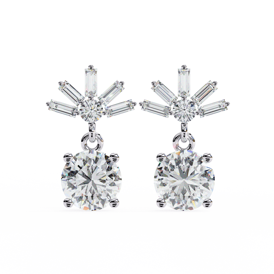 Éternel Pavé Round Diamond Stud Earrings — 10k–18k Gold