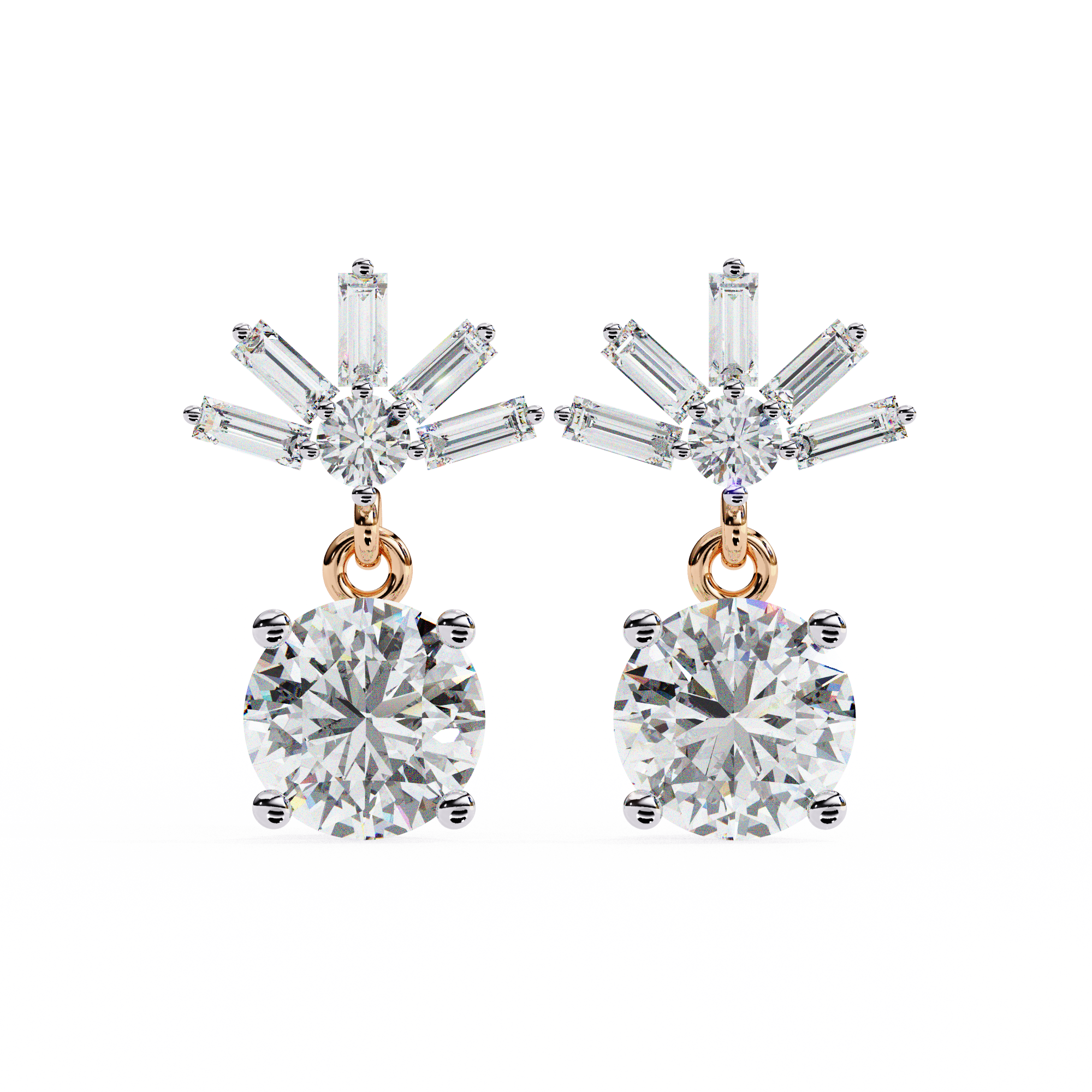 Éternel Pavé Round Diamond Stud Earrings — 10k–18k Gold