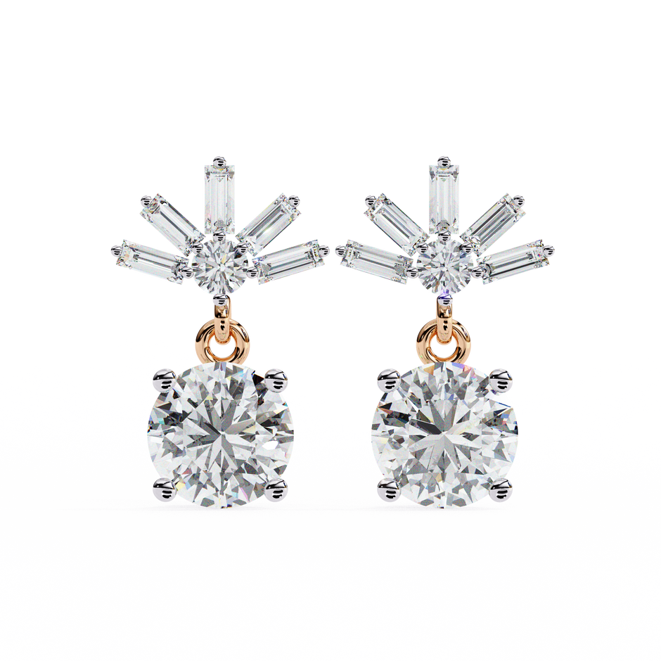 Éternel Pavé Round Diamond Stud Earrings — 10k–18k Gold