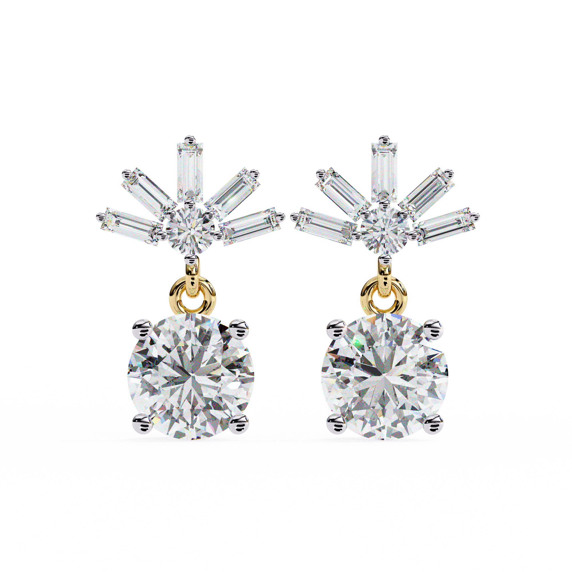 Éternel Pavé Round Diamond Stud Earrings — 10k–18k Gold