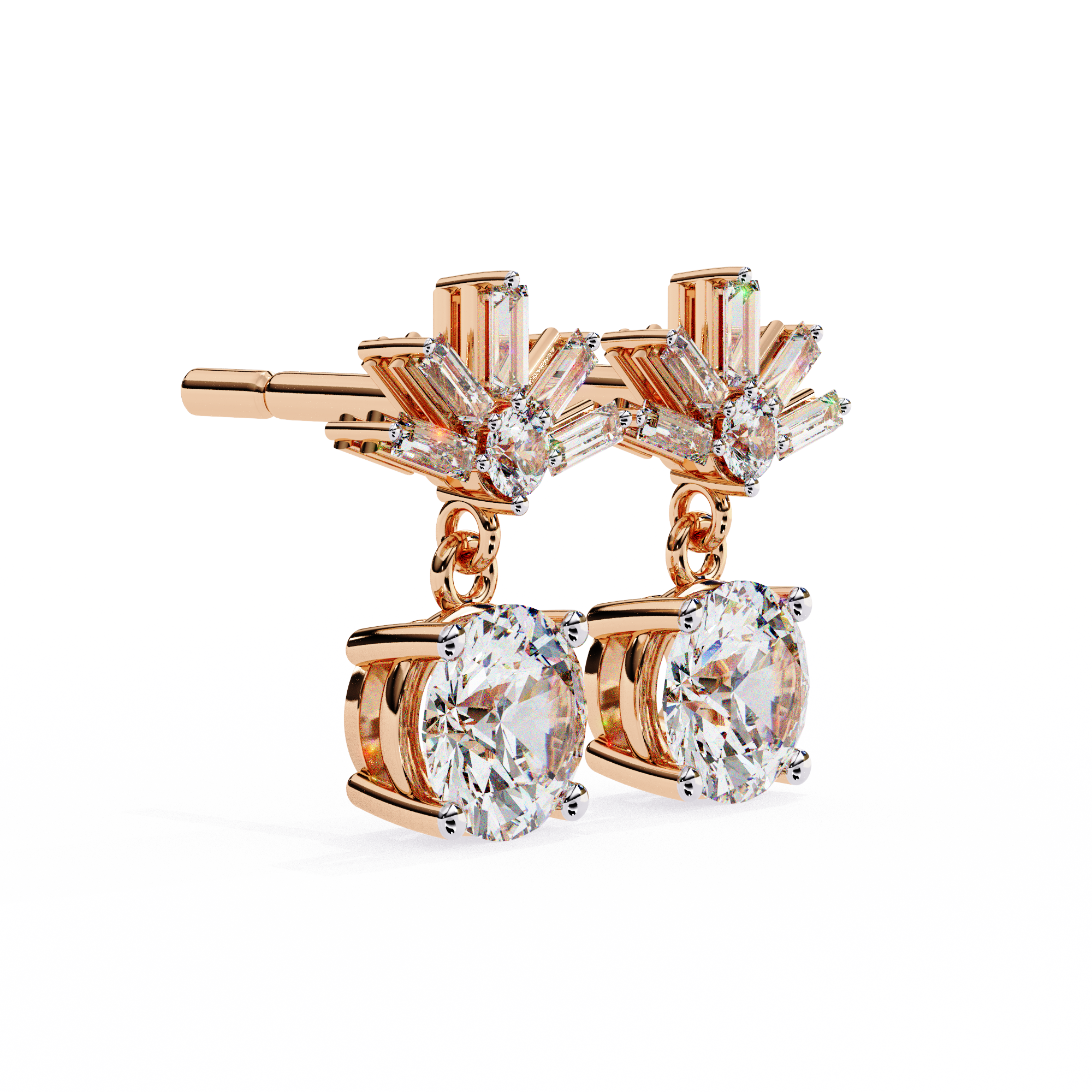 Éternel Pavé Round Diamond Stud Earrings — 10k–18k Gold