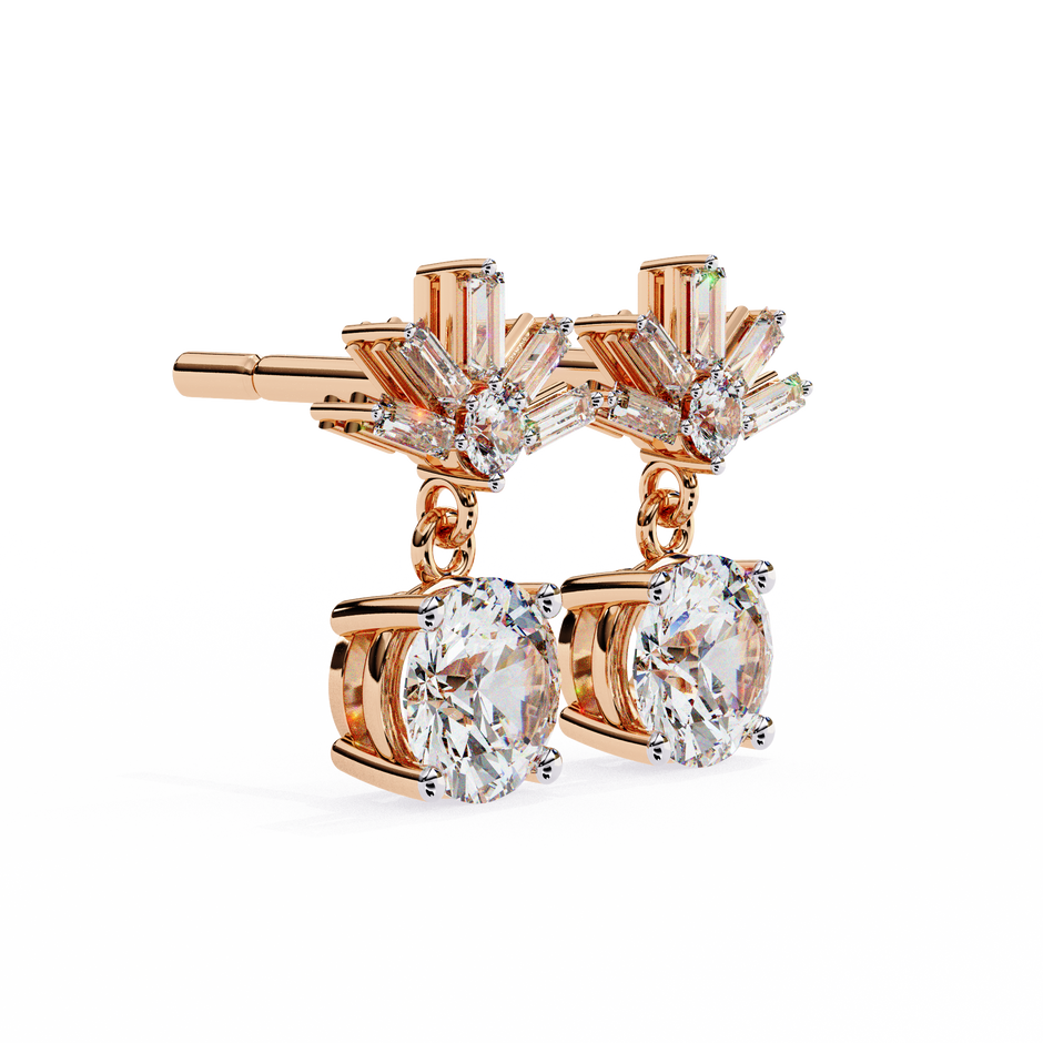 Éternel Pavé Round Diamond Stud Earrings — 10k–18k Gold
