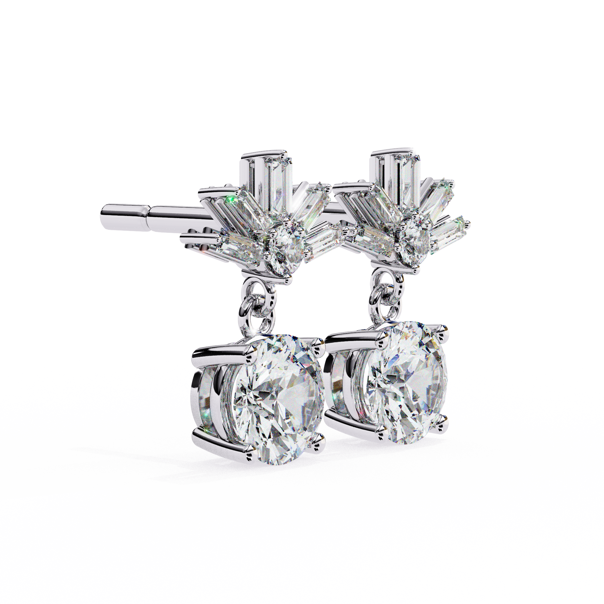 Éternel Pavé Round Diamond Stud Earrings — 10k–18k Gold