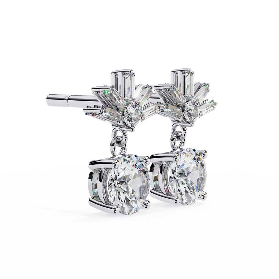 Éternel Pavé Round Diamond Stud Earrings — 10k–18k Gold
