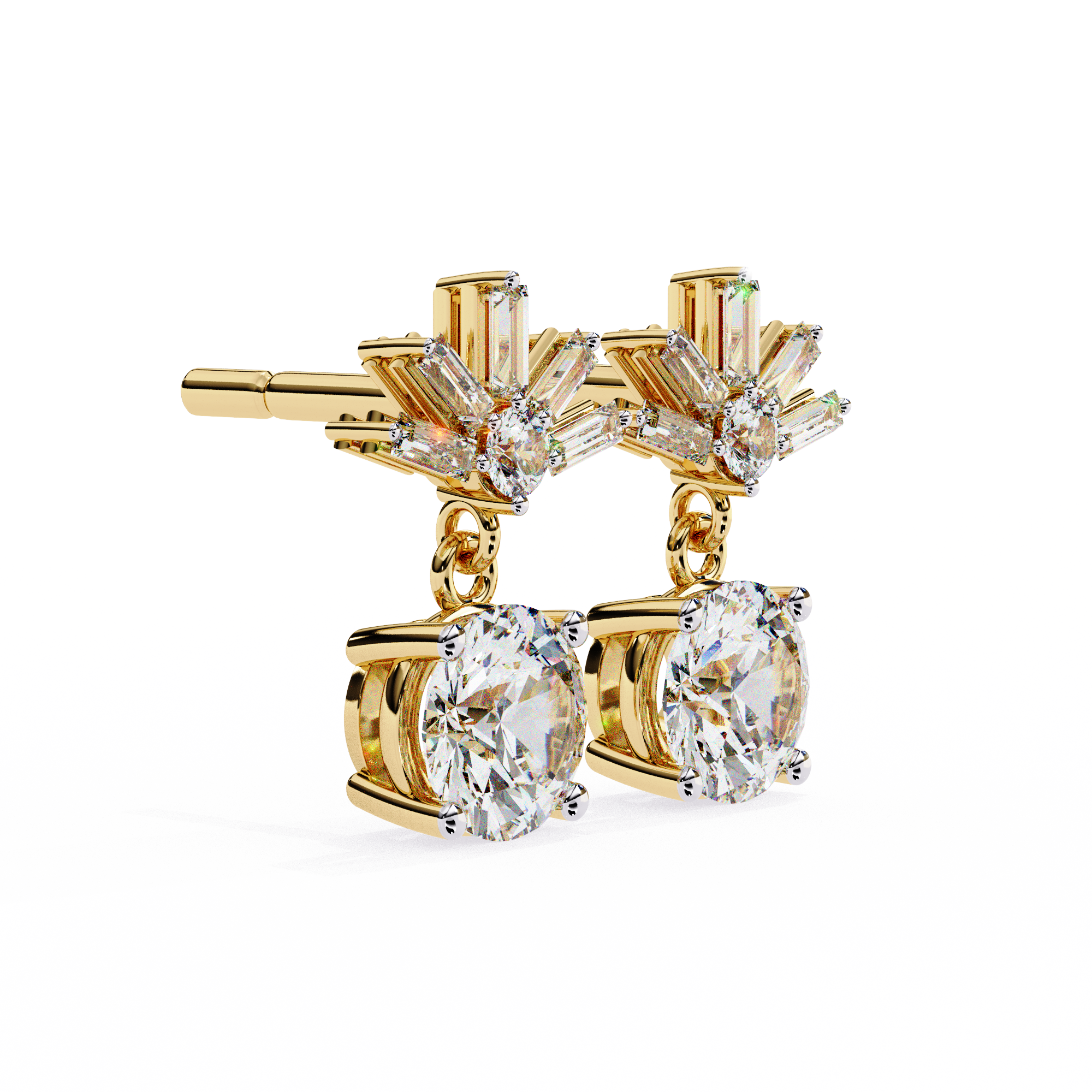 Éternel Pavé Round Diamond Stud Earrings — 10k–18k Gold