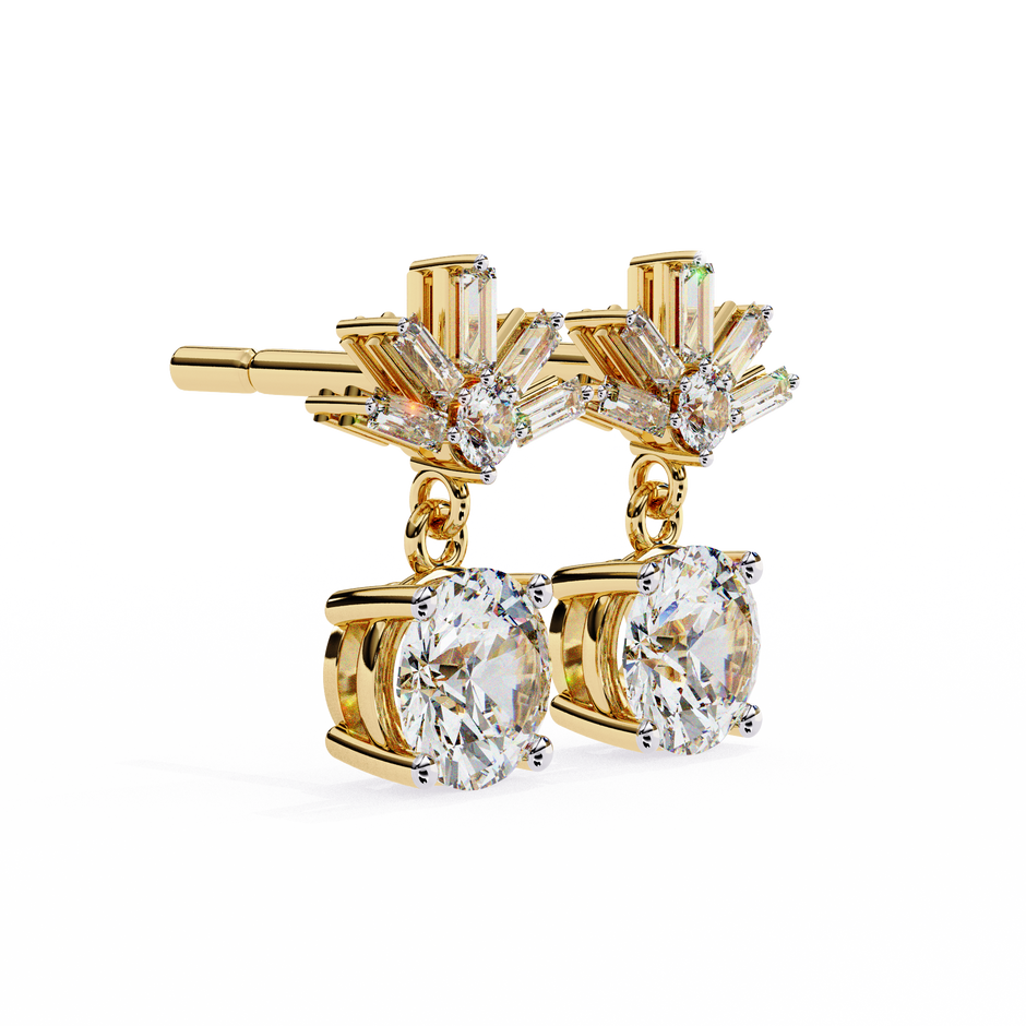 Éternel Pavé Round Diamond Stud Earrings — 10k–18k Gold