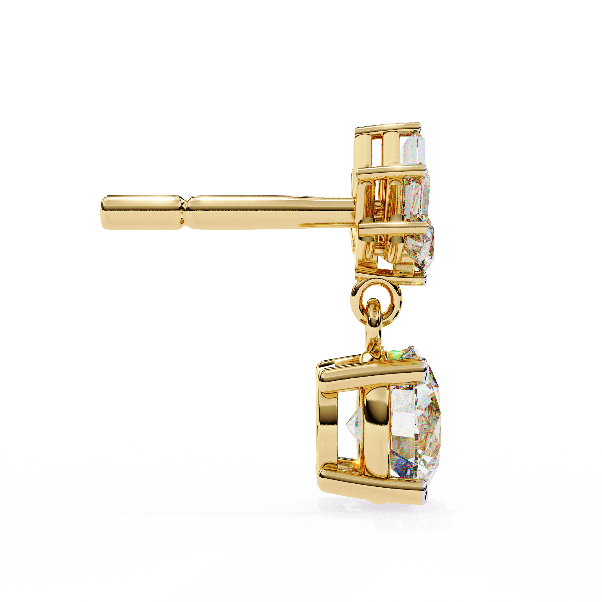 Éternel Pavé Round Diamond Stud Earrings — 10k–18k Gold